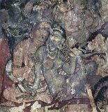 The Ajanta Caves in Maharashtra, India are 31 rock-cut cave monuments which date from the 2nd century BCE. The caves include paintings and sculptures considered to be masterpieces of both Buddhist religious art (which depict the Jataka tales) as well as frescos which are reminiscent of the Sigiriya paintings in Sri Lanka.<br/><br/>

The caves were built in two phases starting around 200 BCE, with the second group of caves built around 600 CE. Since 1983, the Ajanta Caves have been a UNESCO World Heritage Site. The caves are located in the Indian state of Maharashtra, just outside the village of Ajinṭhā in Aurangabad district. 