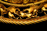 Detail from a golden Scythian pectoral from the royal grave in the Tolstaja Mogila Kurgan, middle of 4th century BCE. Museum of Historical Treasures of Ukraine, Kiev. Image released to the press in 2009.<br/><br/>

The Scythians were an ancient Iranian people of horse-riding nomadic pastoralists who throughout Classical Antiquity dominated the Pontic-Caspian steppe, known at the time as Scythia. By Late Antiquity the closely-related Sarmatians came to dominate the Scythians in the west.