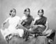 India: Studio portrait of three dancing girls taken by Nicholas & Curths in 1870.