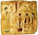 China: Nestorian priests in a procession on Palm Sunday, in a 7th- or 8th-century wall painting from Gaochang (Khocho), Xinjiang.